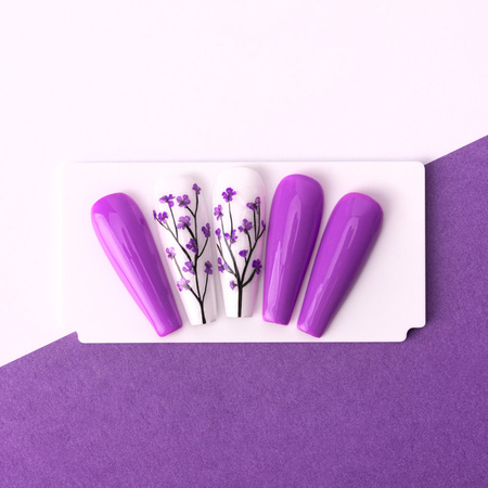 Dried flowers for nail art MollyLac Purple 5 pcs