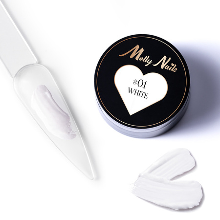 Pâte décorative ProArt Paste Molly Nails White sans HEMA/Di-HEMA, 5 g, n° 1