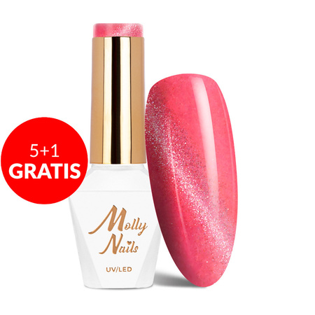 5 + 1 gratuit Vernis hybride Molly Nails Neon Flashy Cat Eye HEMA Free 8 g n° 172