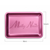 Plateau à outils en métal MollyNails, rectangulaire, rose