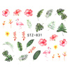 Autocollants aquatiques pour ongles, plantes et flamants roses STZ-831
