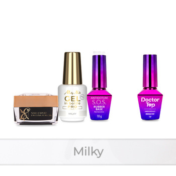 PRO MATCH SYSTEM 3+1 Milky: 2 gel da 15 g: SelfLeveling® in flacone + Base + Doctor Top da 10 g IN OMAGGIO