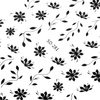 Dünne, selbstklebende Nagelsticker mit Blumenmotiv SO-281, schwarz