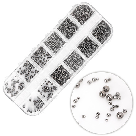 Kasetka z ozdobami bulion MollyNails czarny black 1000 sztuk