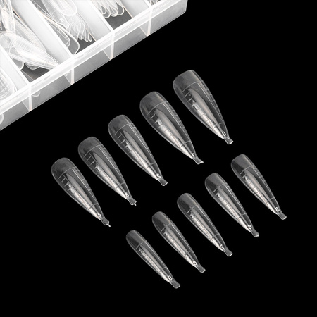 Matrici superiori dual per la ricostruzione delle unghie con graduazione Molly Nails, forma a mandorla classica, 120 pezzi