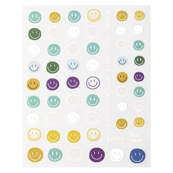 Thin, self-adhesive emoji nail stickers No. 1025