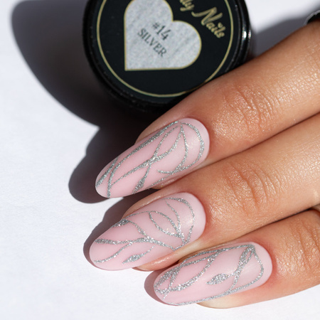 Паста для декорування ProArt Paste Molly Nails Silver без HEMA/Di-HEMA, 5 г, № 14