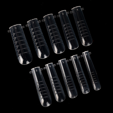 Plantillas superiores de doble túnel de longitud XL para la extensión de uñas Molly Nails, forma cuadrada, YQ-4, 120 unidades