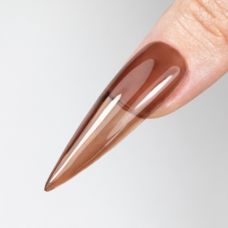 Кольоровий топ-лак без змивання Crystal Glass від Molly Nails, відтінок Chocolate, без HEMA/Di-HEMA, 10 г