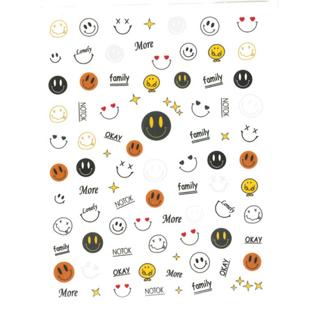 Autocollants pour ongles fins et autocollants Emoji n° 1024