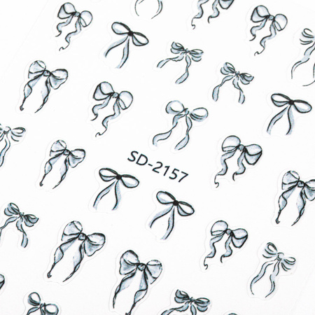 5D Self-Adhesive Black Bow Nail Stickers SD-2157