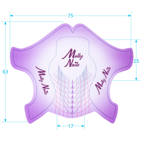 Шаблони для нарощування нігтів Molly Nails Flexible, фіолетові, 200 шт.
