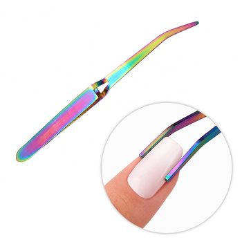 Pince à ongles professionnelle MollyNails pour la pose de faux ongles, arc-en-ciel