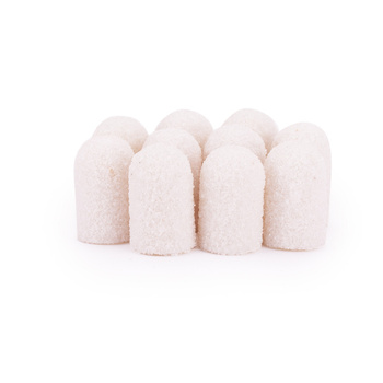 Pedicure caps 7 mm, grit 80, 10 pcs, ABS Podo AlleMed, White