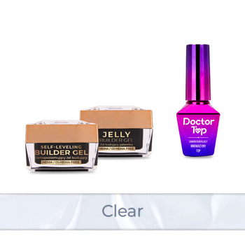 Molly Nails PRO MATCH SYSTEM 2+1 Clear 2 builder gels + Doctor Top 10g