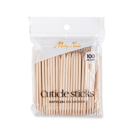 Molly Nails Orange Wood Sticks, 100 pieces, 9.5 cm long