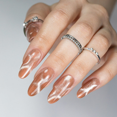 Lakier hybrydowy Molly Nails Cat Eye Womanity Wood 8g Nr 445