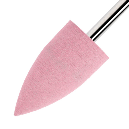 Fresa de goma rosa con diseño de llamas y vástago plateado G1020K