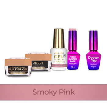 PRO MATCH SYSTEM 4+1 Smoky Pink: 3 гелі LED/UV по 15 г: Jelly&SelfLeveling;&Gel; у флаконі + База + Doctor Top 10 г БЕЗКОШТОВНО