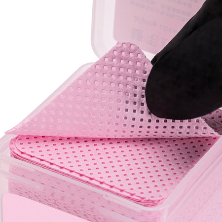 Disques de coton non pelucheux perforés pour les ongles Molly Nails, roses, 5 x 5 cm, 200 pièces