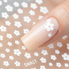 Thin, Self-Adhesive Flower Nail Stickers SWA17, White