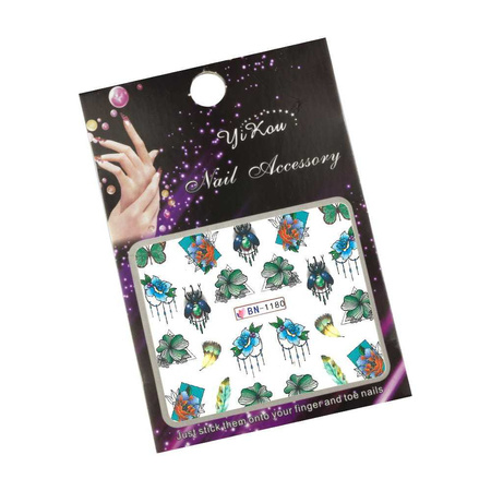 Water-slide nail stickers: animals and plants BN-1180
