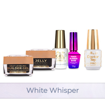 Molly Nails PRO MATCH SYSTEM 4+1 White Whisper 3 Aufbau-Gele + Grundierung + Doctor Top 15 g
