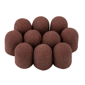 Capuchons abrasifs pour pédicure avec insert en coton, 13 mm, grain 240, marron, AlleMed, 10 pièces