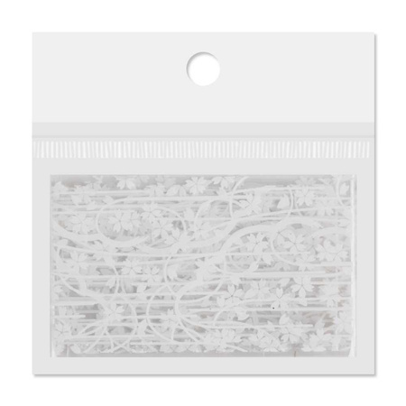Lámina de transferencia para uñas, 80 cm, blanca, n.º 11