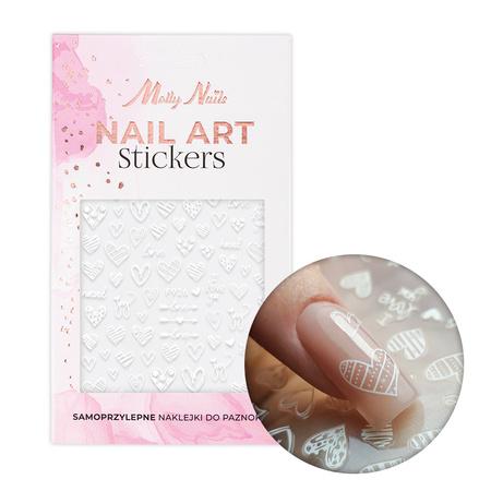 Self-adhesive Valentine's Day white nail stickers F926 MollyNails