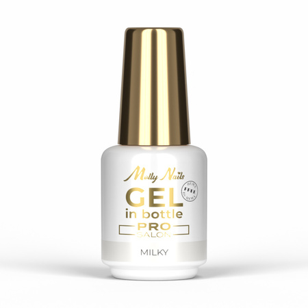 Żel budujący w butelce z pędzelkiem Gel in Bottle Molly Nails Pro Salon Milky HEMA/Di-HEMA Free 15g