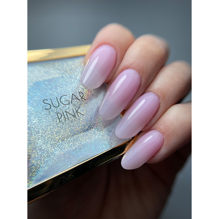 Gel modelador para uñas sin HEMA ni Di-HEMA con aceite de árbol de té MollyLac HerbaLine Sugar Pink by Gosia Kruś, 50 g