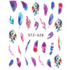Adhesivos acuáticos para uñas con motivos de plumas STZ-628