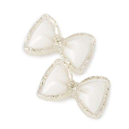 Adornos para uñas: lazos 3D blancos, 20 unidades