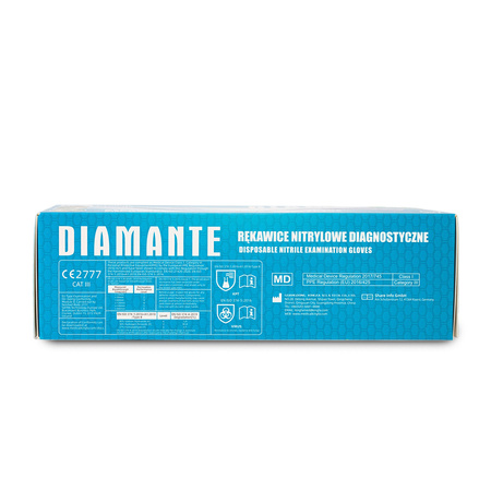 Одноразові нітрилові діагностичні та захисні рукавички Diamante, розмір S, синьо-фіолетові, 100 шт.