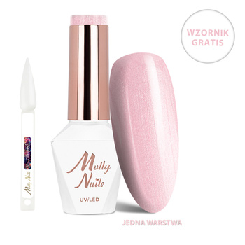 Lakier hybrydowy LED/UV Gel Polish Business Class Nr 312 Sheer Elegance MollyNails HEMA/Di-HEMA Free 8g+ Wzornik Glitters GRATIS