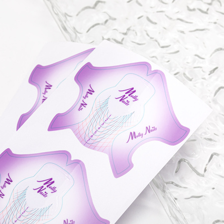 Molly Nails Flexible purple nail extension form templates, 200 pcs