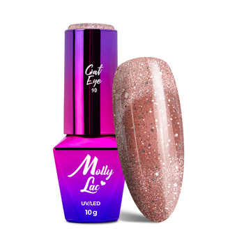 Vernis hybride magnétique à effet œil de chat Cat Eye Foxy Eyes Radiant Brown MollyLac 10 g n° 553