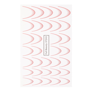 Adesivi ad effetto sfumato per unghie / French / Ombre / Linea del sorriso francese, 33 pezzi, rosa chiaro, STZ43