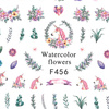 Thin self-adhesive nail stickers with unicorn plants F456