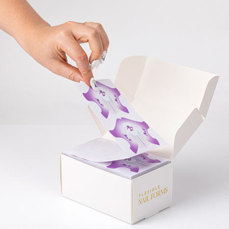 Gabarits en plastique pour l'extension des ongles, pour gel et acrylogel, MollyLac Flexible, violets, 500 pièces