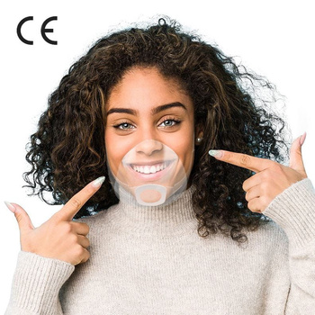 Mini-Gesichtsschutz für Mund und Nase „Mouth Shield“ – transparente, beschlagfreie Maske, 5 Stück, Größe S/M