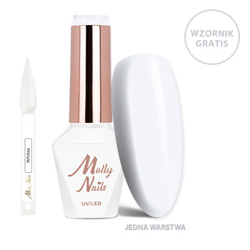 Гібридний лак LED/UV Gel Polish Business Class № 310 Pure Silk MollyNails без HEMA/Di-HEMA 8 г + каталог зразків Whites БЕЗКОШТОВНО