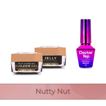 Molly Nails PRO MATCH SYSTEM 2+1 Nutty Nut 2 builder gels + Doctor Top 10g