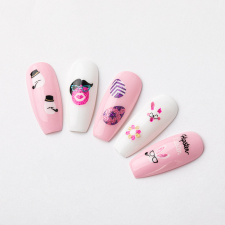 Selbstklebende 3D-Nagelaufkleber mit Glitzer für Ostern BLE 1103D