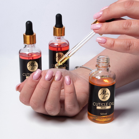 Huile pour cuticules et ongles avec compte-gouttes, parfumée au chewing-gum MollyLac, 50 ml