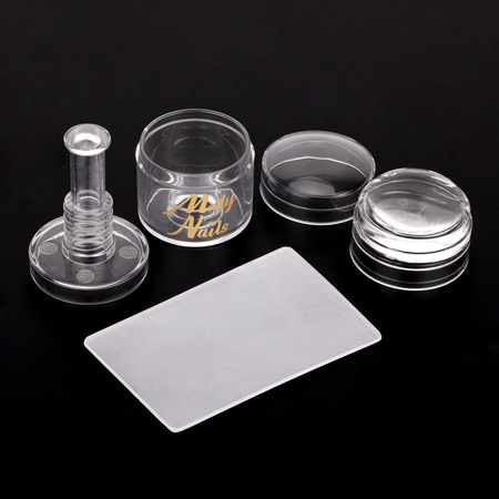 Silikonstempel für Molly Nails-Plättchen mit einstellbarer Mustergröße und Abstreifer