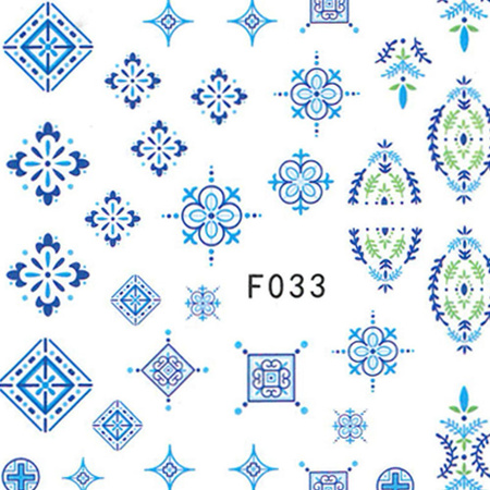 Тонкі самоклеючі наклейки для нігтів, візерунки, орнаменти № F033