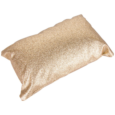 Armrest cushion for manicure, glittery gold