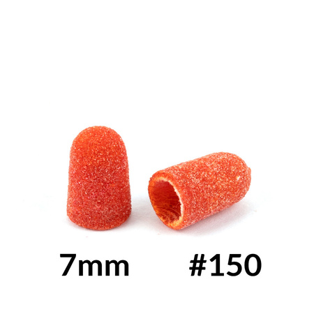 Pedicure caps 7 mm, 150 grit, 10 pcs Fabric Podo AlleMed Orange